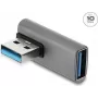 Delock USB 10 Gbps Typ-A Stecker auf Typ-A Buchse gewinkelter Adapter, Aluminiumgehäuse