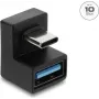 Delock USB 3.2 Gen 2 Typ-C Stecker auf USB-A Buchse Adapter, U-Form, 10 Gbps, Schwarz