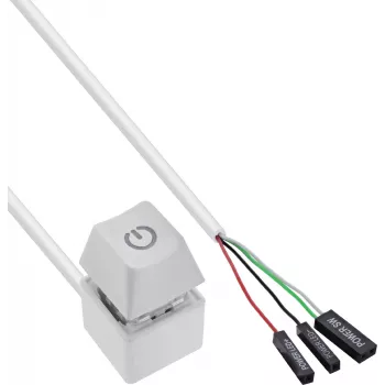 InLine Computer Power Switch Remote Cable, White, 2 m