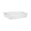 keeeper Leo Unterbett-Aufbewahrungsbox mit Deckel und Rädern, 53 L, Transparent, 77 x 58 x 16 cm