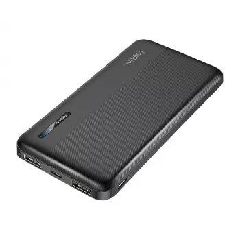 LogiLink PA0338RF 10000 mAh Powerbank mit USB-C PD und Quick Charge 3.0, Schwarz