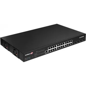 Edimax Pro GS-5424PLX 24-Port Gigabit PoE+ Smart Switch mit 4x 10G SFP+ Uplinks, 400W Budget, L2+ Management, Rackmount