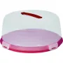 CURVER Runde Kuchen-Transportbox Ø34,7x15,6cm Rot mit transparentem Deckel