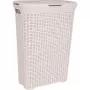 CURVER Style 40L Wäschekorb mit Rattan-Effekt, Creme, 44,8 x 26,5 x 61,5 cm