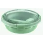 CURVER Smart Eco To Go Runde Aufbewahrungsdose 1L mit Deckel in sanftem Grün und transparentem Boden aus recyceltem Glas, luftdicht & auslaufsicher, mikrowellen-/spülmaschinen-/gefriergeeignet, Ø20x7cm