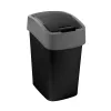 CURVER Flip Bin 9L Abfalleimer Schwarz/Silber