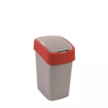 CURVER Flip Bin 25L Abfalleimer Silber/Rot