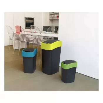 Curver Flip Bin 25L Abfalleimer Schwarz/Grün