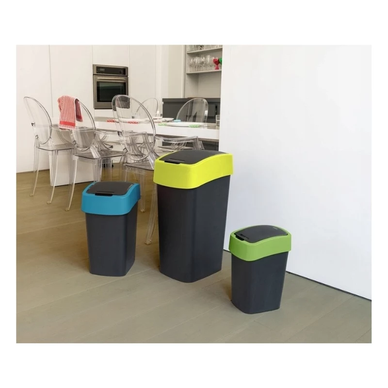 Curver Flip Bin 25L Abfalleimer Schwarz/Grün