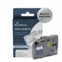 MediaRange Beschriftungsband-Kassette für Brother TZ-111/TZe-111, 6mm, 8m, Schwarz auf Transparent
