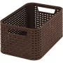 CURVER KIS Style S Aufbewahrungsbox 7,2L Dunkelbraun Geflochtener Rattan-Effekt 28,5x19,4x13cm