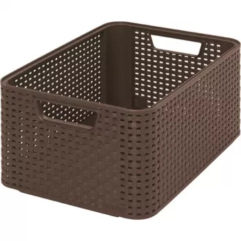 Curver Style Box M 38,6 x 28,7 x 17 cm dunkelbraune Aufbewahrungsbox mit Deckel