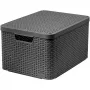 CURVER Style L Aufbewahrungsbox mit Deckel, 43,6 x 32,6 x 23 cm, 23L, Dunkelgrau