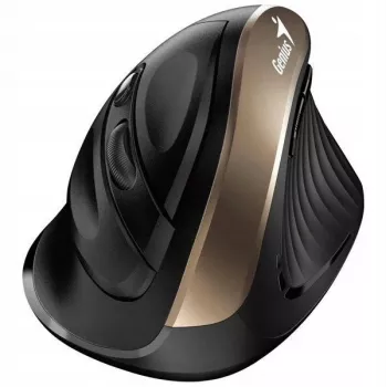 UNITEK Genius Ergo 8250S Kabellose Ergonomische Maus Schwarz-Gold 1600DPI