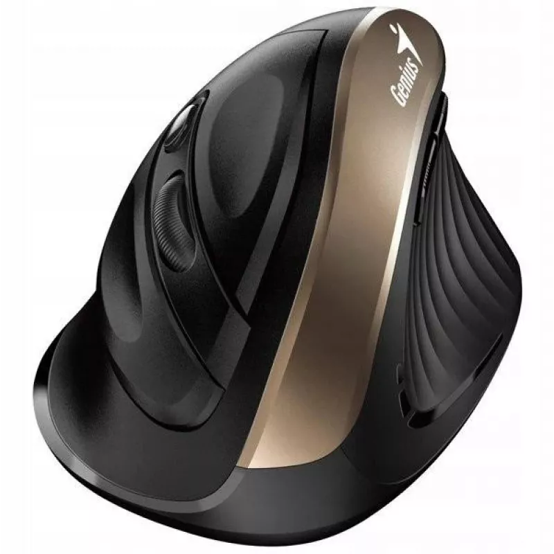 UNITEK Genius Ergo 8250S Kabellose Ergonomische Maus Schwarz-Gold 1600DPI