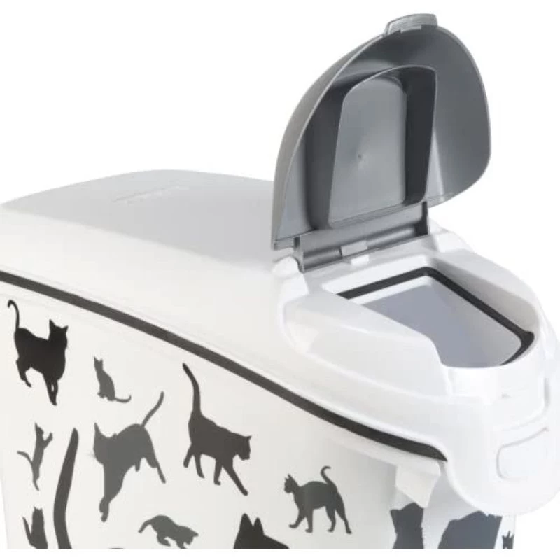 Curver Petlife Hundefutter-Aufbewahrungsbehälter 23L Schwarz mit Pfotenabdruck-Design