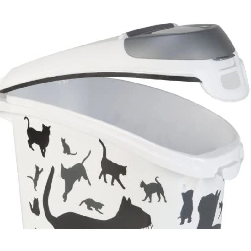 Curver Petlife Hundefutter-Aufbewahrungsbehälter 23L Schwarz mit Pfotenabdruck-Design