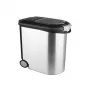 CURVER Pet Life 35L luftdichter Tierfutterbehälter mit Rädern, Silber, fasst 12kg Trockenfutter, BPA-freier Kunststoff