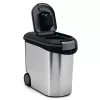 CURVER Pet Life 35L luftdichter Tierfutterbehälter mit Rädern, Silber, fasst 12kg Trockenfutter, BPA-freier Kunststoff