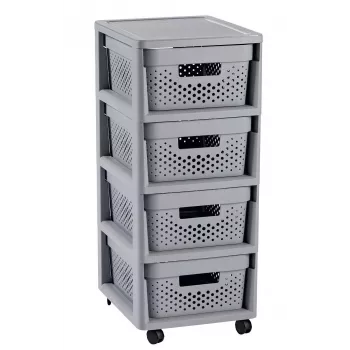 Curver Infinity 11L 4-Fach Rollcontainer 30x36x69cm Grau