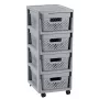 Curver Infinity 11L 4-Fach Rollcontainer 30x36x69cm Grau