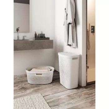 CURVER Infinity Recycled Wäschekorb 40L 59x39x27cm Weiß