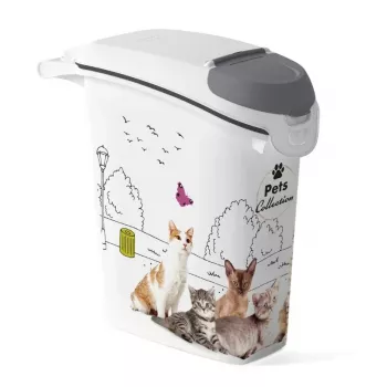 CURVER Petlife Luftdichter Tierfutter-Aufbewahrungsbehälter 23L für Hunde & Katzen, 10kg Trockenfutter, BPA-freier Kunststoff, Schnappverschluss-Deckel, Grau