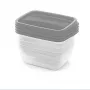 CURVER Vedo Rechteckiges Haustier-Futterschüssel-Set, 4 x 0,75L, Transparent Grau