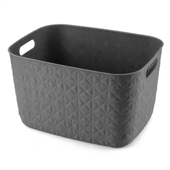 CURVER Softex L 19L Aufbewahrungskorb, Dunkelgrau, 37,9 x 29,2 x 22,1 cm