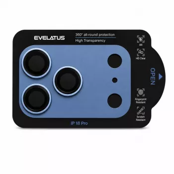 Evelatus Apple iPhone 18 Pro Full Body Kameraobjektivschutz Premium Hellblau