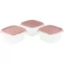 CURVER Fresh&Go Quadratische Aufbewahrungsbox Set 3x1,2L Rosa