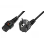 IEC LOCK Gewinkelt Schuko auf Gerade IEC C13 Verriegelungskabel 1,5m Schwarz 10A 250V