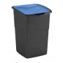 CURVER Koral Bin 47L Recycling-Abfalleimer mit Schwingdeckel, schwarzer Korpus & blauer Deckel