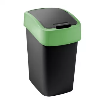 CURVER Flip Bin 9L Schwarz/Grün Mülleimer