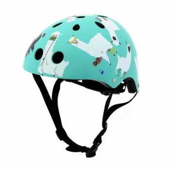 Hornit Llama Kinder-Fahrradhelm, Medium 53-58cm, Weiß/Multi, LED-Licht LLM921