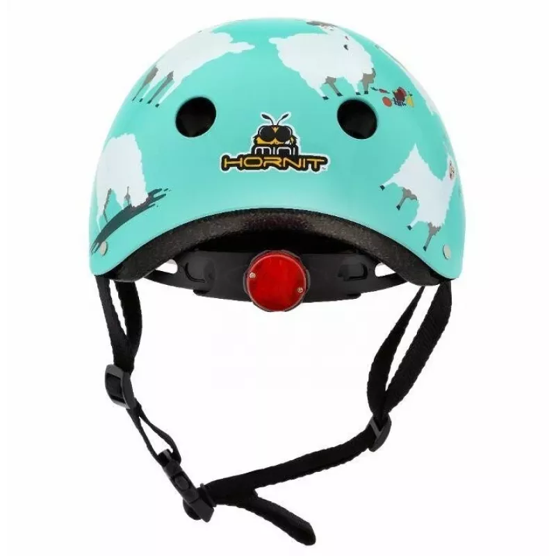 Hornit Llama Kinder-Fahrradhelm, Medium 53-58cm, Weiß/Multi, LED-Licht LLM921