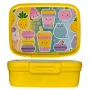 CURVER Snap Box rechteckige Aufbewahrungsbox für Lebensmittel mit Trennwand 1,8L Gelb Kawaii