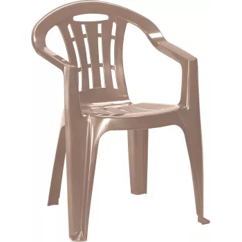 KETER Mallorca Gartenstuhl Beige – Stapelbarer Aluminiumrahmen mit Textilene-Sitz, UV- und Wetterbeständig, 110 kg Belastbarkeit
