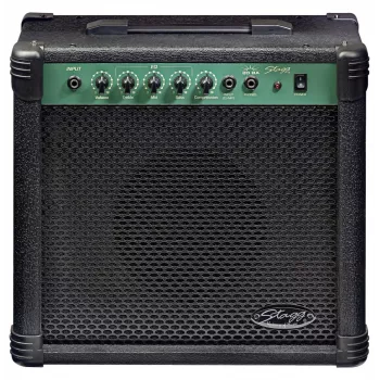 Stagg 20 BA 20W Bass-Combo-Verstärker mit 8-Zoll-Lautsprecher, 3-Band-EQ, Schwarz