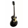 Stagg SEL-STD Black E-Gitarre mit massivem Erlenkorpus, Mahagoni-Set-Hals, Palisander-Griffbrett, HH-Tonabnehmern, Tune-o-matic-Brücke