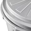 KEEEPER Mats 50L Maxi Abfallbehälter, Silber, Druckklappe, Pulverbeschichteter Stahl, Ø50x55cm