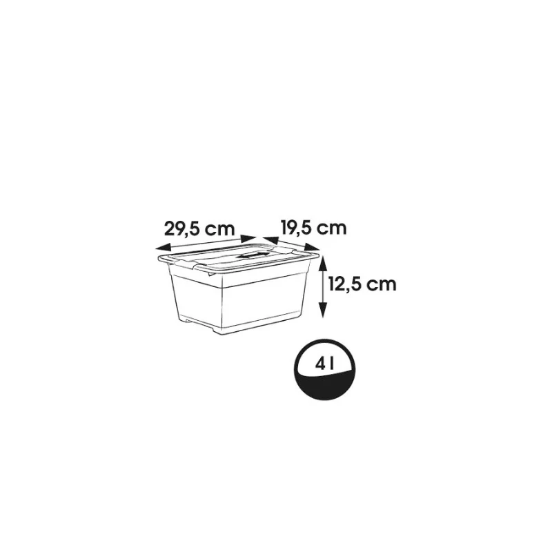 KEEPEER Crystalbox Cornelia 4L transparente Aufbewahrungsbox mit Deckel, 29,5 x 19,5 x 12,5 cm