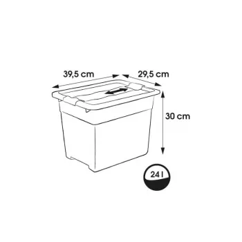 keeeper Crystalbox Cornelia Aufbewahrungsbox mit Deckel, 24 L, Transparent, 39,5 x 29,5 x 30 cm