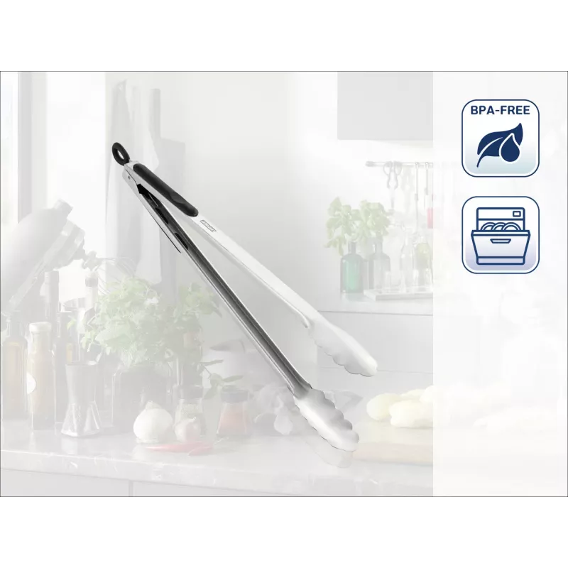 LEIFHEIT Küchen- und Grillzange 41cm Edelstahl mit Verriegelungsmechanismus