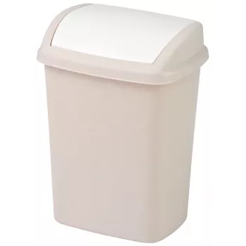 CURVER Dominik 25L rechteckiger Abfallbehälter, Beige, Polypropylen, abnehmbarer Deckel