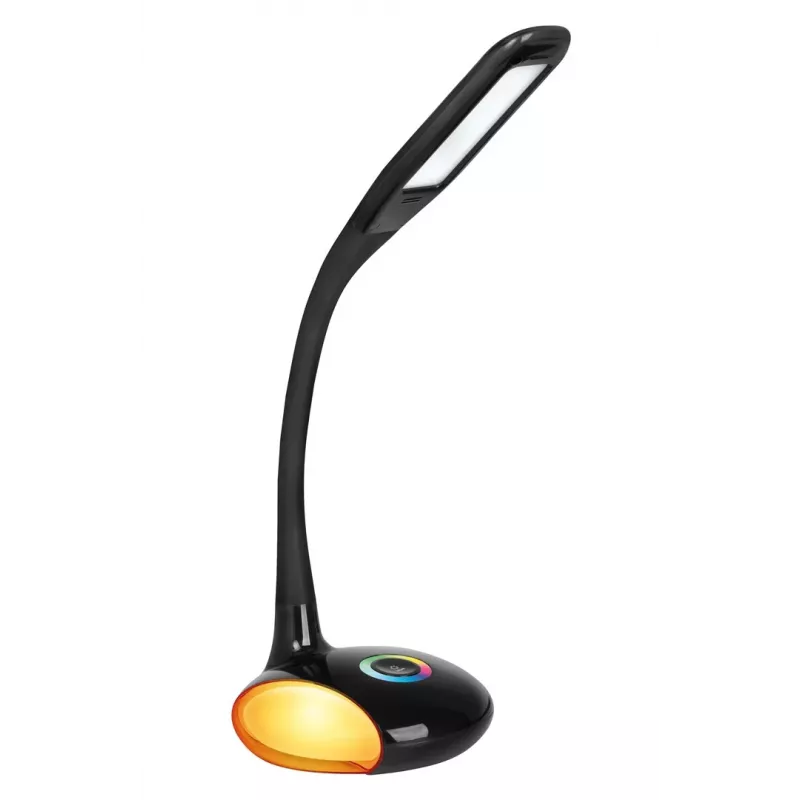 Activejet AJE-VENUS RGB Schwarz LED Schreibtischlampe mit RGB-Basis, 7W Hauptlicht, 3W RGB-Basis, 400lm, 3000K/4500K/6000K, Touch-Steuerung, Flexibler Arm