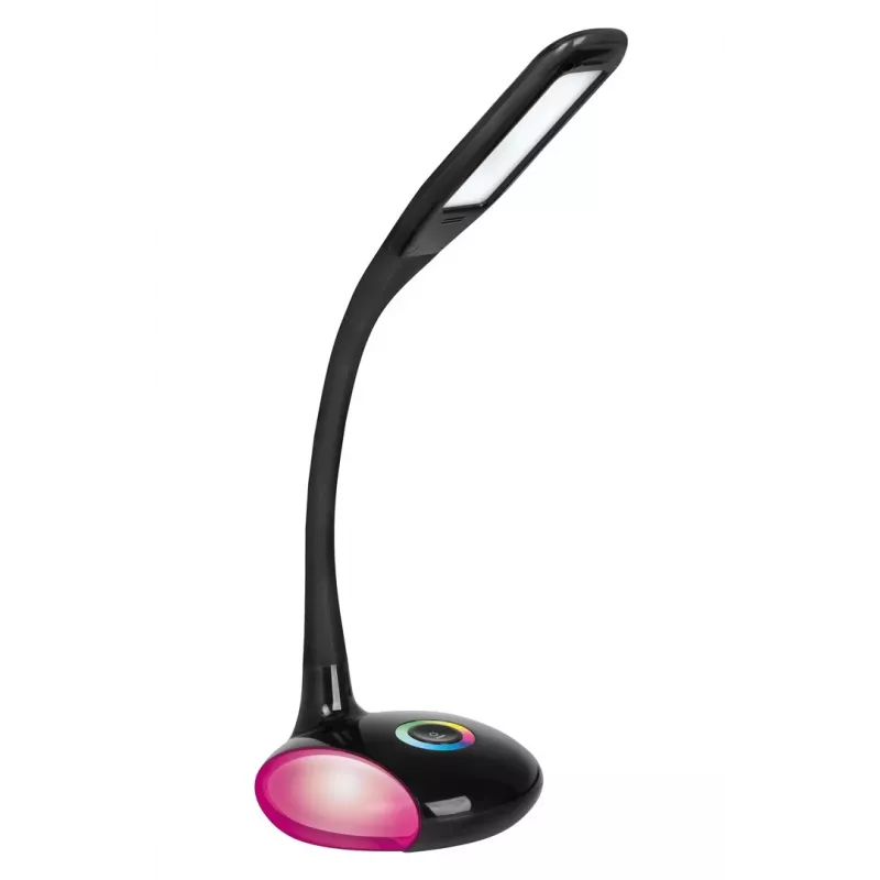 Activejet AJE-VENUS RGB Schwarz LED Schreibtischlampe mit RGB-Basis, 7W Hauptlicht, 3W RGB-Basis, 400lm, 3000K/4500K/6000K, Touch-Steuerung, Flexibler Arm