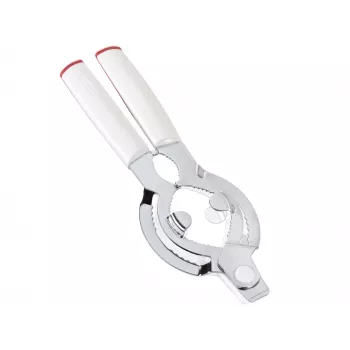 LEIFHEIT ComfortLine Glasöffner 103135 – Müheloser Twist-Assist, verstellbarer Griff, spülmaschinenfest, Weiß/Grau