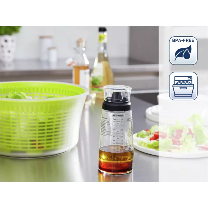 LEIFHEIT Salatdressing-Shaker 300 ml, Transparent/Grün