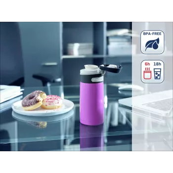 LEIFHEIT Thermos Flip 350 ml lila vakuumisolierte Flasche